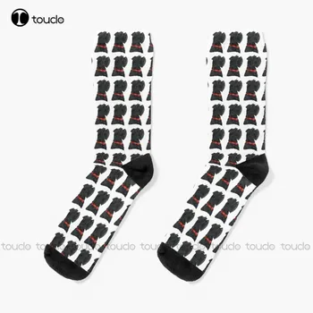Minyatür Siyah Schnauzer Head Shot Çorap Pembe Futbol Çorap Unisex Yetişkin Genç Gençlik Çorap Kişiselleştirilmiş Özel Hd Yüksek Kalite