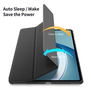 Huawei Matepad için Pro 12.6 11 inç 2021 Kılıf Kapak Akrilik+TPU PU Klasik Deri Akıllı Kalmak arka Kapak İle Kalem Oluk Standı