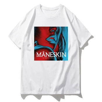 Maneskin Hip Hop Baskı Goth Harajuku Kadın T-shirt Casual Bayanlar Temel O-Yaka Kısa Kollu y2k Üst Tshirt Kız, Bırak Gemi
