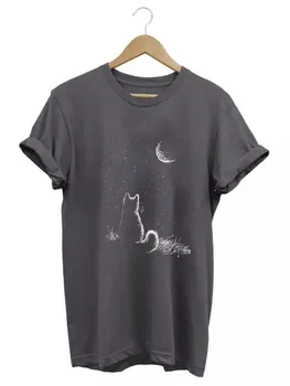 COOLMIND pamuk güzel kedi baskı unisex T gömlek casual gevşek serin kedi kadın tshirt kısa kollu kadın t-shirt tee gömlek