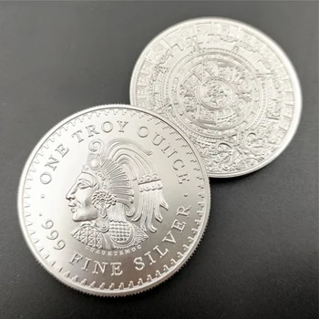 1 ADET 40 * 3mm Meksika Sikke Bir Troy Ons 999 Ince Gümüş Kopya Amerika Madalya Hatıra paraları koleksiyon