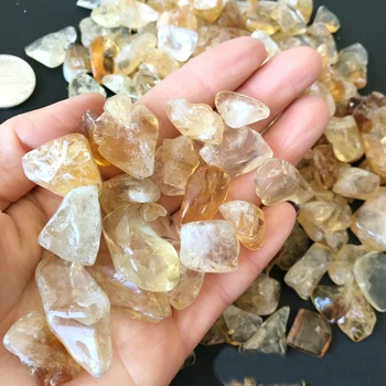 50g 3 boyutu Doğal Citrine Sarı Kuvars Kristal Taş Kaya Cilalı Çakıl Numune doğal taşlar ve mineraller C151