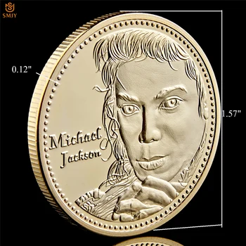 Dünya Pop Müzik Dünya Dans Kral Michael Jackson Altın Kaplama 999 Ünlü hatıra parası Koleksiyonu