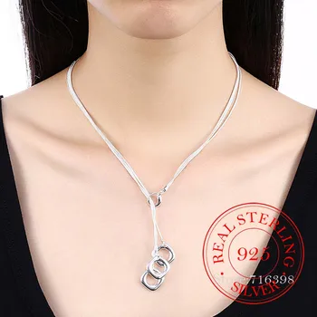925 Ayar Gümüş Kolye ve Kolye, moda Takı Aksesuarları, Tai Chi Asılı Üç Dörtlüsü Kolye Zincirler Kadınlar için 2020