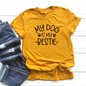 Benim Köpek Benim ie Pençe Baskı T-shirt kadın Giyim Grafik Komik Tshirt Casual Crewneck Sloganı Tees Tops Sevimli Köpek Anne Gömlek