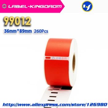 6 Rolls Kırmızı Renk Dymo 99012 Jenerik Etiket 36mm*89mm 260 Adet için Uyumlu Labelwriter 400 450 450 Turbo Yazıcı
