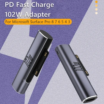 Microsoft Surface Pro için X 8 7 6 5 4 3 Git Kitap USB Tip C PD Adaptörü Tablet Manyetik Hızlı Şarj Dönüştürücü Dizüstü Dizüstü