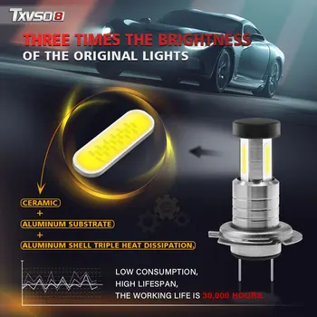 TXVSO8 Mini H7 araba LED far ampulü 110 W 26000LM 6000 K beyaz ışık lambası COB araba LED ampuller ışık Surpe Led Premium Automotivo