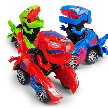 Dönüşümü Dinozor LED Araba Dinozor Dönüşümü Araba Oyuncak Otomatik Dino Dinozor Uzaktan Kumanda Oyuncaklar Boys İçin Juguetes Para