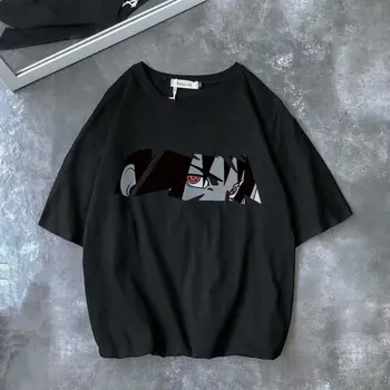 S-5XL erkek T gömlek tops Gevşek Anime Desen T-shirt yuvarlak boyun kısa kollu Tee Tops Kazak erkek Üstleri Tshirt Boy