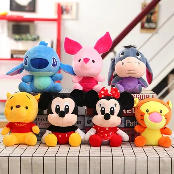 Disney Karikatür Doldurulmuş Hayvanlar peluş oyuncaklar Winnie The Pooh Mickey Mouse Minnie Bebek Lilo Dikiş Piglet Çocuklar için Noel Hediyeleri
