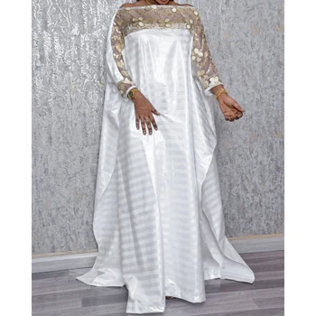 Zarif Abaya Dubai Kaftan Maxi Elbise Kadınlar Afrika Pullu Işlemeli Parti Uzun Elbiseler 2022 Artı Boyutu Boubou Robe Femme