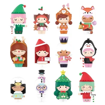 POPMART Momiji Noel 2020 Serisi Kör Kutu Tahmin Çantası Caja Ciega Kör Çanta Oyuncak Kızlar için Anime Figürleri Sevimli Model Kız Hediye
