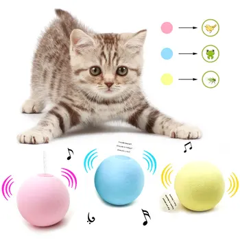 Interaktif Top Akıllı Kedi Oyuncaklar Catnip Kedi Eğitim Ürünleri Pet Oyun Topu Pet Gıcırtılı Malzemeleri Oyuncak Kitty Cıvıl Cıvıl Sesler