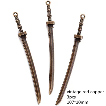 7 stil 3-7 adet 7 renk Samuray bıçak takılar alaşım Metal Katana kolye DIY el yapımı takı için