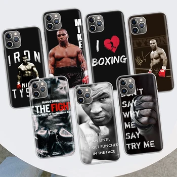 Mike Tyson Boxer Adam Için iPhone 11 13 Pro Max 12 Mini telefon kılıfı X XS XR 6 6 S 8 7 Artı SE Apple 5 5 S Fundas Kapak Coque Çapa