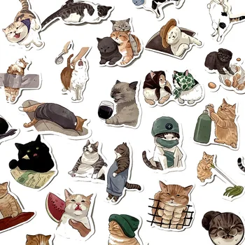 54 adet Sevimli Kediler Hayvan Graffiti Çıkartmalar Karikatür Çıkartmaları Çocuk Oyuncak DIY Günlüğü Bavul Karalama Defteri Telefon Dizüstü Bisiklet Sticker