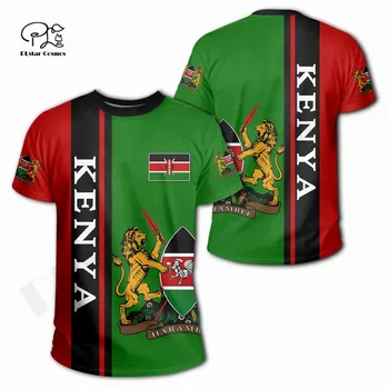 PLstar Cosmos Yeni 3 Dprint Uganda Kenya Fas Afrika Benzersiz Kadınlar / Erkekler T-shirt Rahat Komik Streetwear Yaz Kısa Kollu -1
