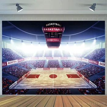 Parlak ışık basketbol sahası Zemin Spor Tema Doğum Günü partisi süslemeleri Yenidoğan Fotoğraf arka plan fotoğraf Stüdyosu için