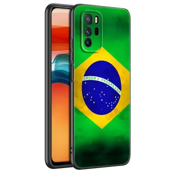 Brezilya Brezilya Bayrağı Silikon xiaomi için telefon kılıfı Redmi Not 10 9 Pro Max 10 s 9 s 8 8A 7 Pro 9 9C 9A 9 T 10 T Yumuşak Siyah Kapak