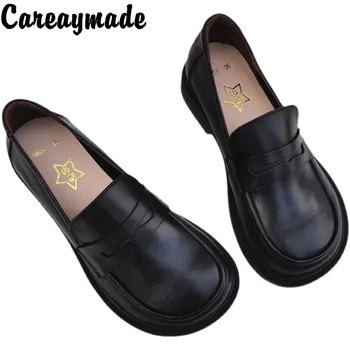 Careaymade-Büyük kafalı hakiki Deri ayakkabılar,geniş versiyon ve kadınlar için küçük ayakkabılar, İngiliz tarzı saf el yapımı ayakkabılar