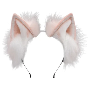Hayvan kedi kulakları kabarık Saç Bantları kadınlar için Cosplay Şapkalar Cadılar Bayramı saç Prop