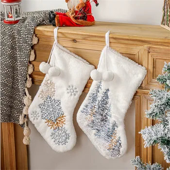 2022 Yeni Yıl Dekorasyon Altın / Gümüş Kar Tanesi Noel Çorap Noel Ağacı Dekorasyon Kolye noel hediyesi Dekor Navidad