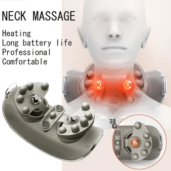3D Yoğurma şal Shiatsu boyun masajı servikal vertebra fizyoterapi ısıtma Acupressure ağrı kesici servikal masaj yastığı