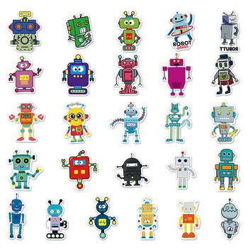 10/30/50 Adet Karikatür Robot Graffiti Teknolojisi Dans Doğum Günü Partisi Hediye Buzdolabı Gitar Kaykay Seyahat Bavul Telefon Oyuncaklar