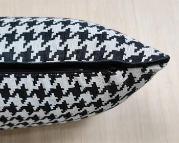 Hinyeatex Lomber Yastık Kılıfı 30x50 cm 1 Parça Paketi Siyah Beyaz Moda Balıksırtı Dokuma Kanepe Sandalye Zemin Araba Dekorasyon