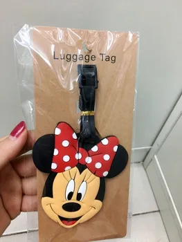 Disney karikatür Mickey Mouse seyahat bagaj PVC etiket Minnie Bavul KIMLIK Adres tutucu Bagaj Yatılı Etiketleri taşınabilir etiket