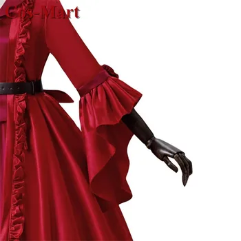 Cos-Mart Oyunu Kimlik V Başkomiser Mary Cosplay Kostümleri Madam Kırmızı Muhteşem Resmi Elbise Kadın Parti Rol Oynamak Giyim