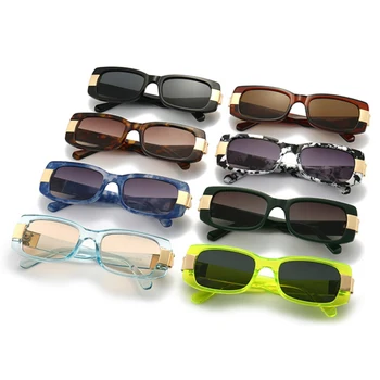 SO & EI Moda Küçük Dikdörtgen Güneş Kadınlar Retro Marka Tasarımcısı Renkli Leopar Gözlük Shades UV400 Erkekler Yeşil Gözlükleri