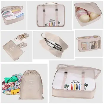8 Adet Set Seyahat Organizatör saklama torbaları Bavul Ambalaj Seti saklama kutuları Taşınabilir Bagaj Organizatör Elbise Ayakkabı Düzenli Kılıfı