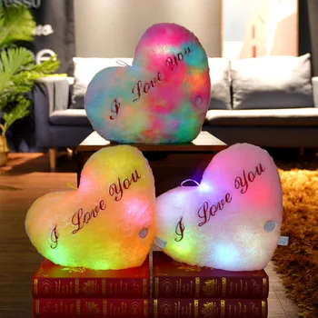 Yeni Aydınlık Yıldız Yastık Kawaii Yumuşak Peluş doldurulmuş oyuncak Renk Aşk Ayı Ay Led Işıklı Yastık Oyuncaklar Kızlar İçin doğum günü hediyesi
