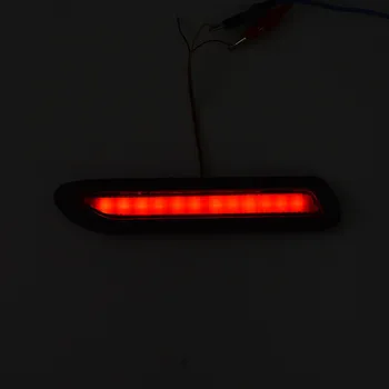 1 Çift araba sis kırmızı Lens arka tampon reflektör kuyruk fren SMD led ışık sis uyarı ışığı