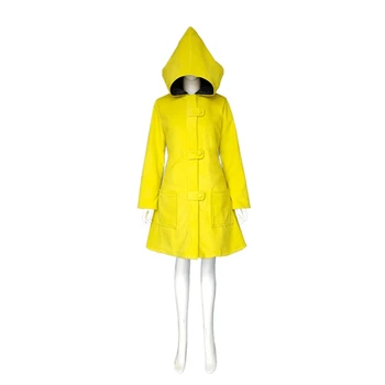 Cadılar bayramı Küçük Kabuslar Siper Cosplay Cadı Kostüm Yetişkin Kadın Giyim Sarı Yağmurluk Dış Giyim