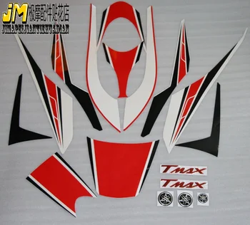 Ping Motosiklet Çıkartmaları Etiketler 3D Logo ile TMAX500 2008-2012 için Tüm Araba-Kırmızı Renk