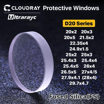1064nm Fiber Lazer için Ultrarayc Fiber Lazer Koruyucu Pencereler D20-29mm Kuvars Erimiş Silika