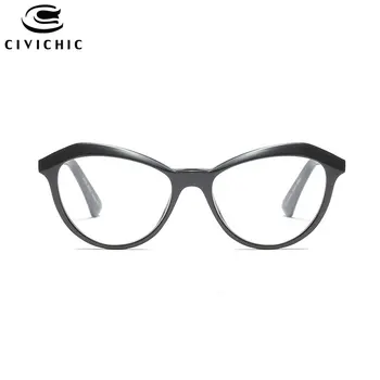 Şık Kadın Gözlük Miyopi Optik gözlük çerçevesi Retro Kedi Gözü Lunettes De Vue Temizle Gafas De Marca Düz UV400 Gözlük COG114