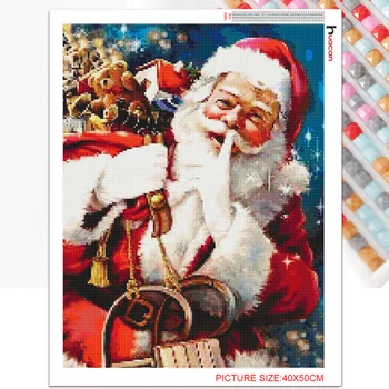 Huacan Elmas Mozaik 5D Noel Baba Elmas Boyama Nakış Kiti Karikatür Rhinestone Resimleri Hediye Noel Dekorasyon