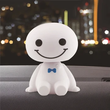 Araba Iç Dashboard Bobble Kafa Oyuncaklar Plastik Sevimli Sallayarak Kafa Karikatür Robot Bebek Otomotiv Dekorasyon Araba Iç Süsleme