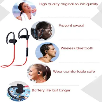 Kablosuz Bluetooth Kulaklık Asılı Kulak Kulaklık Spor mikrofonlu kulaklık Supprt Çağrı Müzik